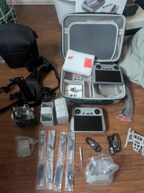 DJI Gray Hard Shell Case with Dual Gray Remote Controllers & Accessories